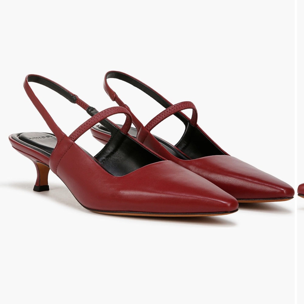 Vince New Red Slingback Kitten Heel Pumps Sz 6.5M